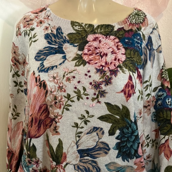 Used Sweater Angel Of The North Floral Knit Multi Color - Picture 3 of 12